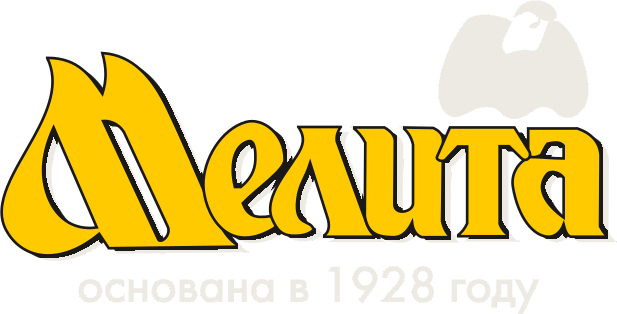 Логотип «Мелита»: силуэт овцы над надписью, основана в 1928 году